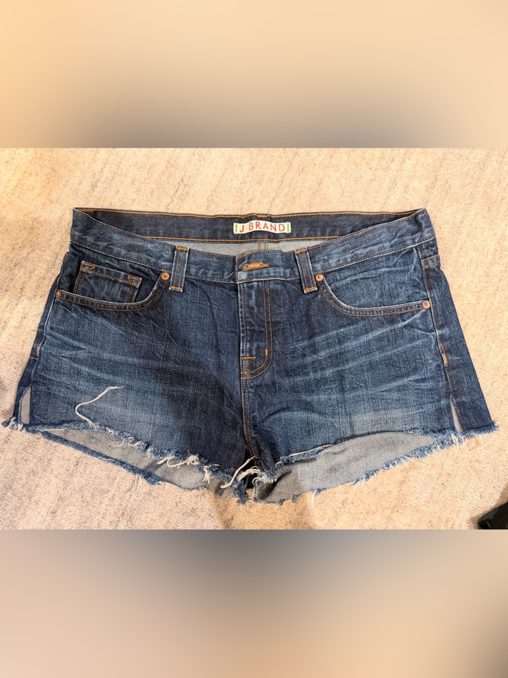 J Brand Dark Indigo Denim Jeans with Contrast Stitching